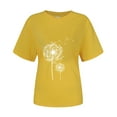 thumbnail image 3 of Hauts d'Été pour Femmes 2022 Manches Courtes Imprimé Mode Décontracté T-Shirts Tunique Col Rond Ample Blouses d'Entraînement, 3 of 3