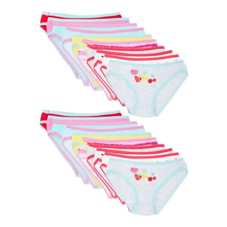 Chili Peppers Girls Fruit Bikini Underwear, 20-Pack, Sizes 4-14