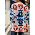thumbnail image 5 of Mengpipi Women's Open Front Cardigan Boho Aztec Casual Long Sleeve Knit Sweaters Cardigan with Pockets, 5 of 6