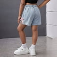thumbnail image 4 of Liyamei Girls Bowknot Denim Shorts with Washable Fabric for Summer Size 8-14,Light Blue, 4 of 5