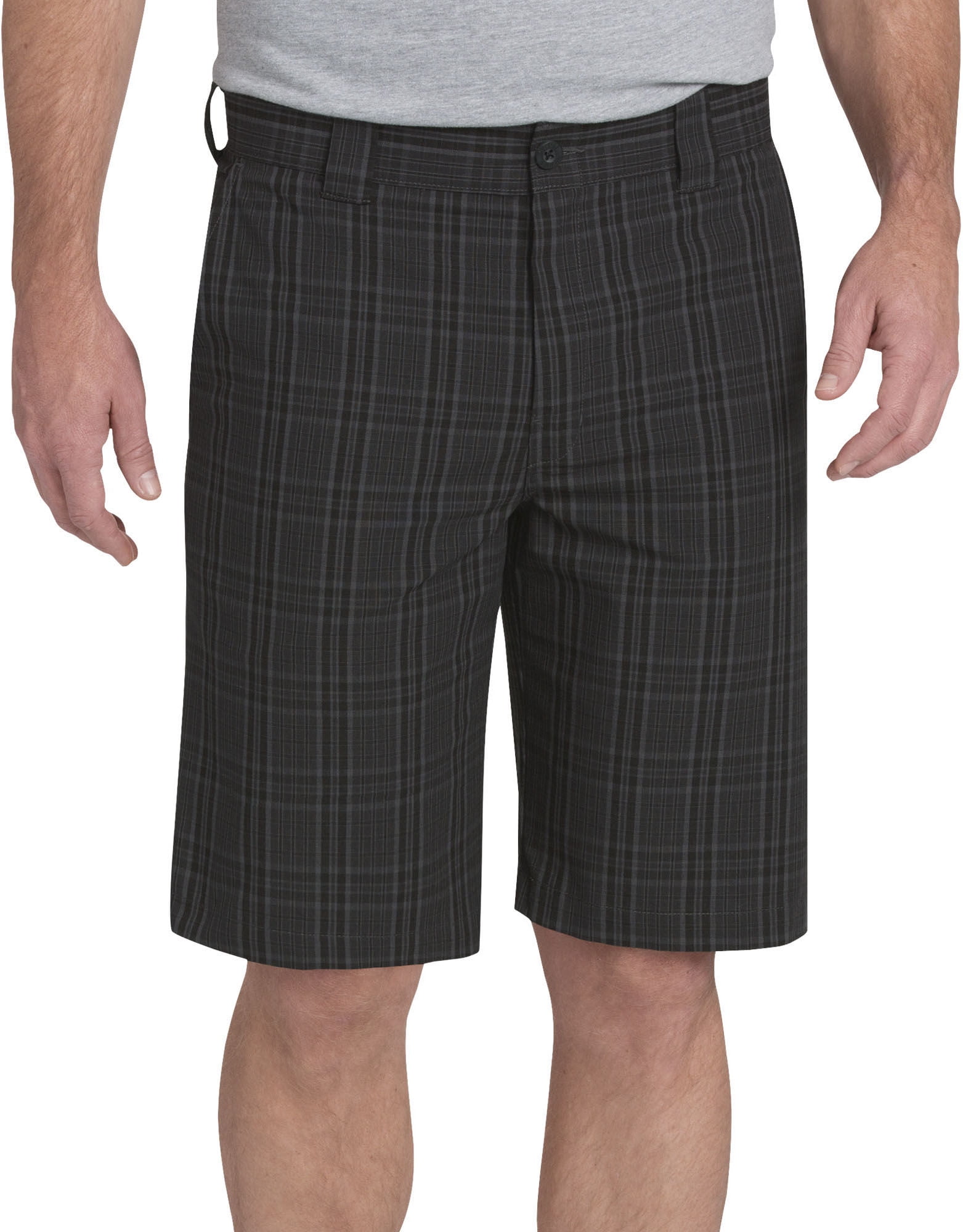Dickies Mens 11 Regular Fit Plaid Work Shorts, 34, Diesel Gray/Smoke