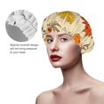 thumbnail image 2 of Kdxio Rustic Harvest Time Print Shower Cap for Women,Elastic and Reusable,Double Waterproof Layers Bathing Hat, 2 of 6