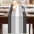 thumbnail image 3 of Black Grey Stripe Table Runner, Modern Art Horizontal Striped Washable Cotton Linen Table Runners 72 Inches Long, Dresser Scarf Runner for Dining Tables/TV Stands/Coffee/Cabinets 18''x72'', 3 of 9