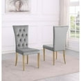 thumbnail image 3 of Terracotta Gray Velvet Dining Chairs in Gold (Set of 2), 3 of 3