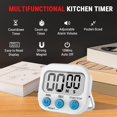 thumbnail image 3 of Temporizador de cocina, reloj de cuenta regresiva magnético Pantalla LCD grande Temporizador de cocina digital Alarma fuerte Soporte trasero Cuenta regresiva y cronómetro, 3 of 5