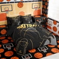 thumbnail image 2 of Erosebridal Gold Black Basketball Bedding Comforter Set, Sport King Bedding Sets for Men and Boys, Black Reversible 7 Pieces, 2 of 6