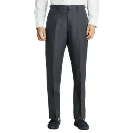 New Brooks Brothers Mens Med Gray Regent Linen Flat Front Pants 36L Long 8616-3