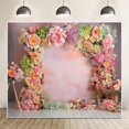 thumbnail image 2 of Vintage Flower Photography Backdrop Floral Arch Door Wedding Bridal Shower Photography Backdrop Abstract Frame Flowers Wedding Ceremony Baby Shower Birthday Party Background Decoration Banner, 2 of 6