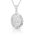 thumbnail image 2 of 14K GOLD PLATED STERLING SILVER OVAL GUARDIAN ANGEL MEDAL PENDANT NECKLACE, 2 of 2