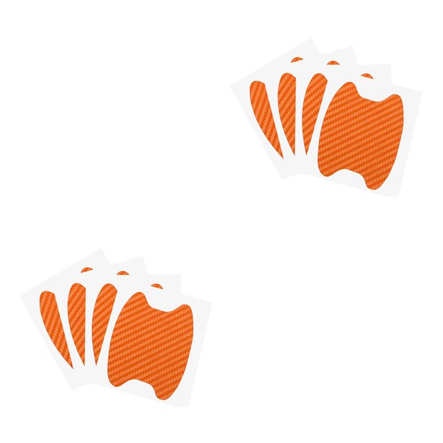 Transemion Car Door Handle Sticker Fiber Film Anti-scratch Universal Auto Handle Cover Orange 2Set