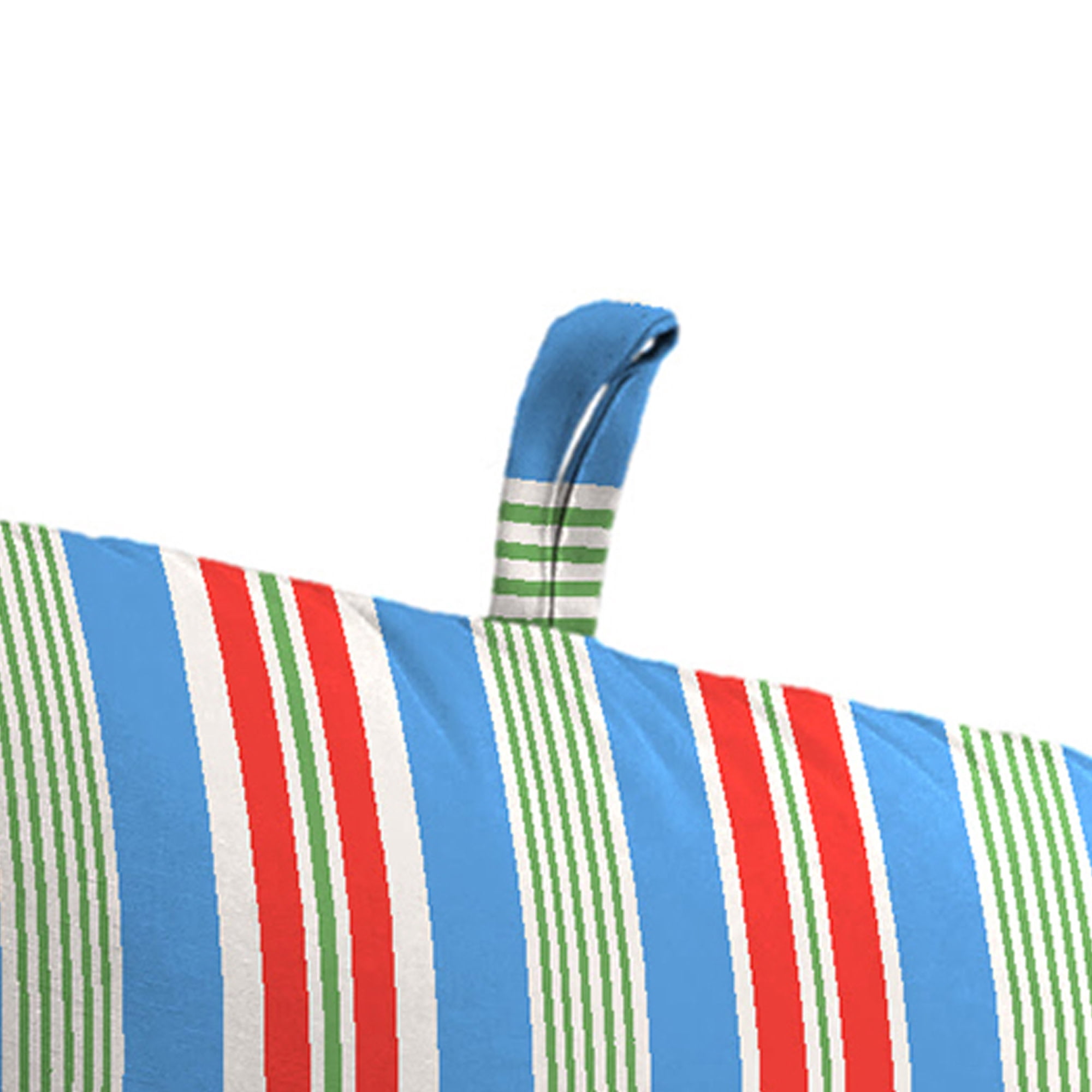 Jordan Manufacturing 45" x 22" Rolland Opal Multicolor Stripe Rectangular Outdoor Chair Cushion with Ties and Hanger Loop