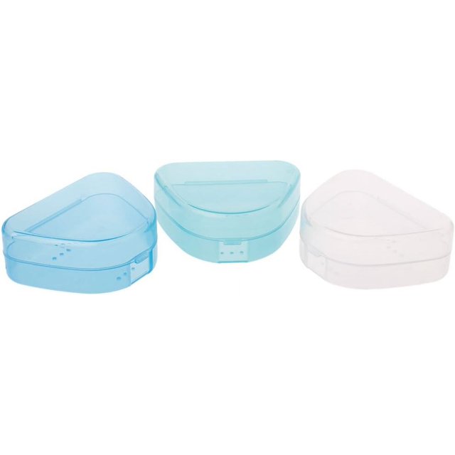 Retainer Denture Bath Mouthguard Storage Box For Case Tray Storage Box Bottle Spray Organizer Basket Rack Tank Container Airtight Glass Dispenser, Clear