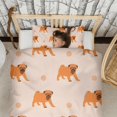thumbnail image 3 of Cartoon Pug Dog Duvet Cover and Pillowcase Set for Single Bedding, Bedroom Accessories for Kids Teens, 3 of 5