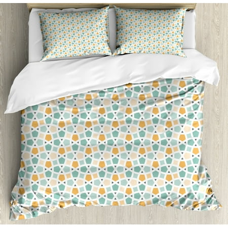 Teal And White Duvet Cover Set Eastern Old Fashioned Lattice