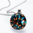 thumbnail image 2 of Butterfly Glass Design Circular Pendant Necklace for Women - Fashion Jewelry, 2 of 5