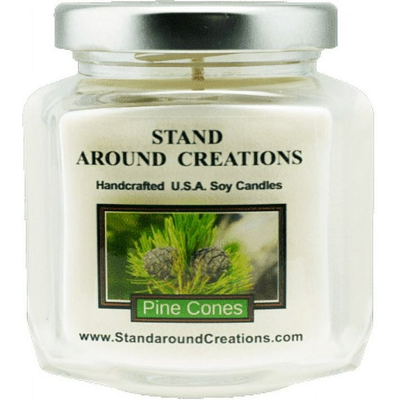 PINE CONES HEX 6-OZ. ALL NATURAL SOY CANDLE