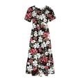 thumbnail image 5 of Ovzne Robes d'Été pour Femmes Robe Femmes Mode Féminine Manches Longues Col Rond T-Shirt Imprimé Blouse Ample Robe Femmes Robe Manches Courtes Imprimée Liquidation, 5 of 5