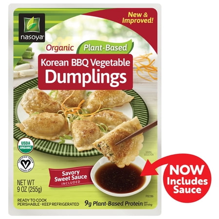 Nasoya Organic Vegan Korean BBQ Vegetable Dumplings with Savory Sweet Sauce, 9 oz