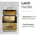 thumbnail image 4 of NACH CJ Large Mailbox With Powder Coated Finish, Wall Mount Mailboxes For Outside, Rust Resilient Metal Mailbox For Parcels, 12.6 x 6.9 x 14.2 Inches, Metallic Gold, FZ-M1002, 4 of 5