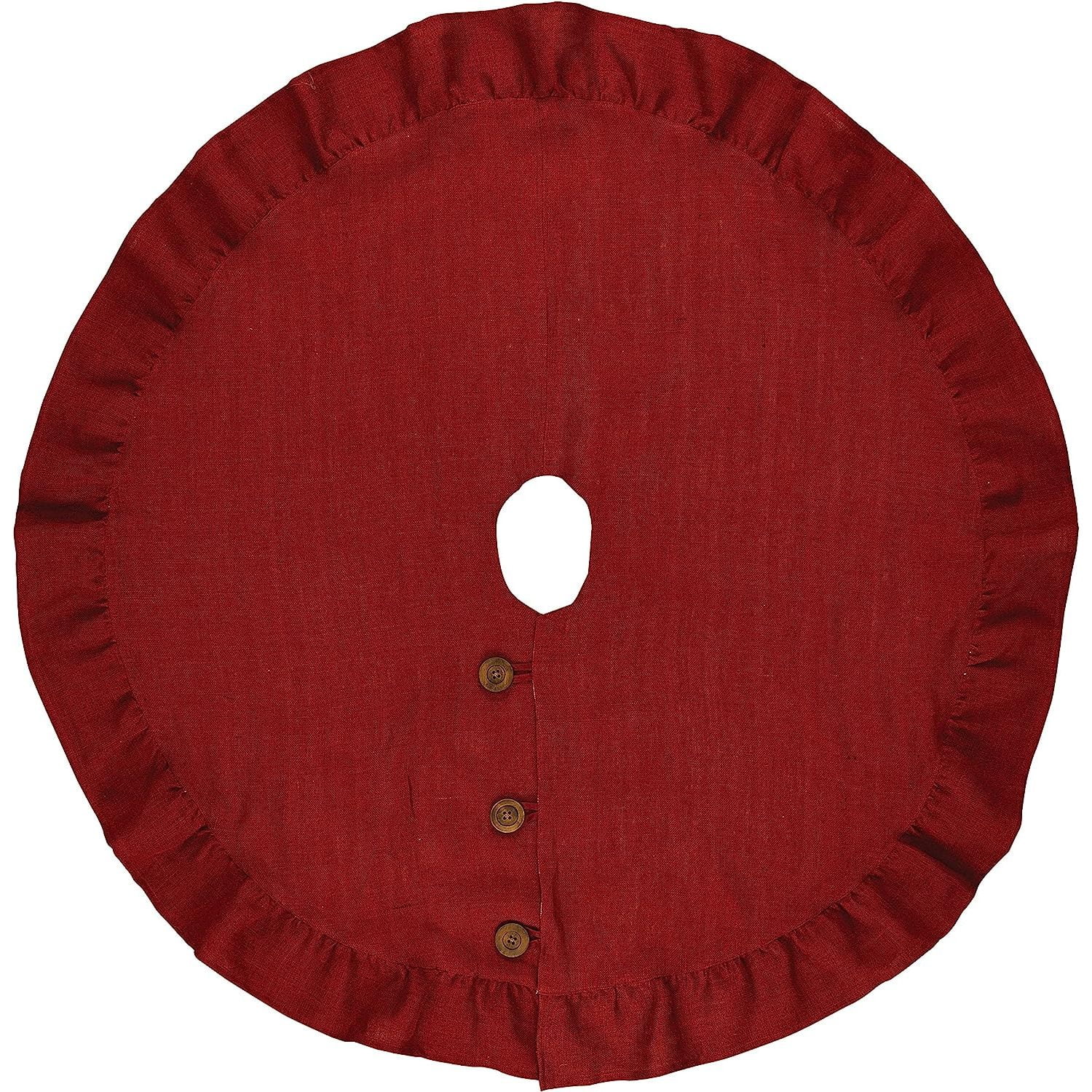 Natural Jute Burlap Tree Skirt with Ruffled Edge, 24"