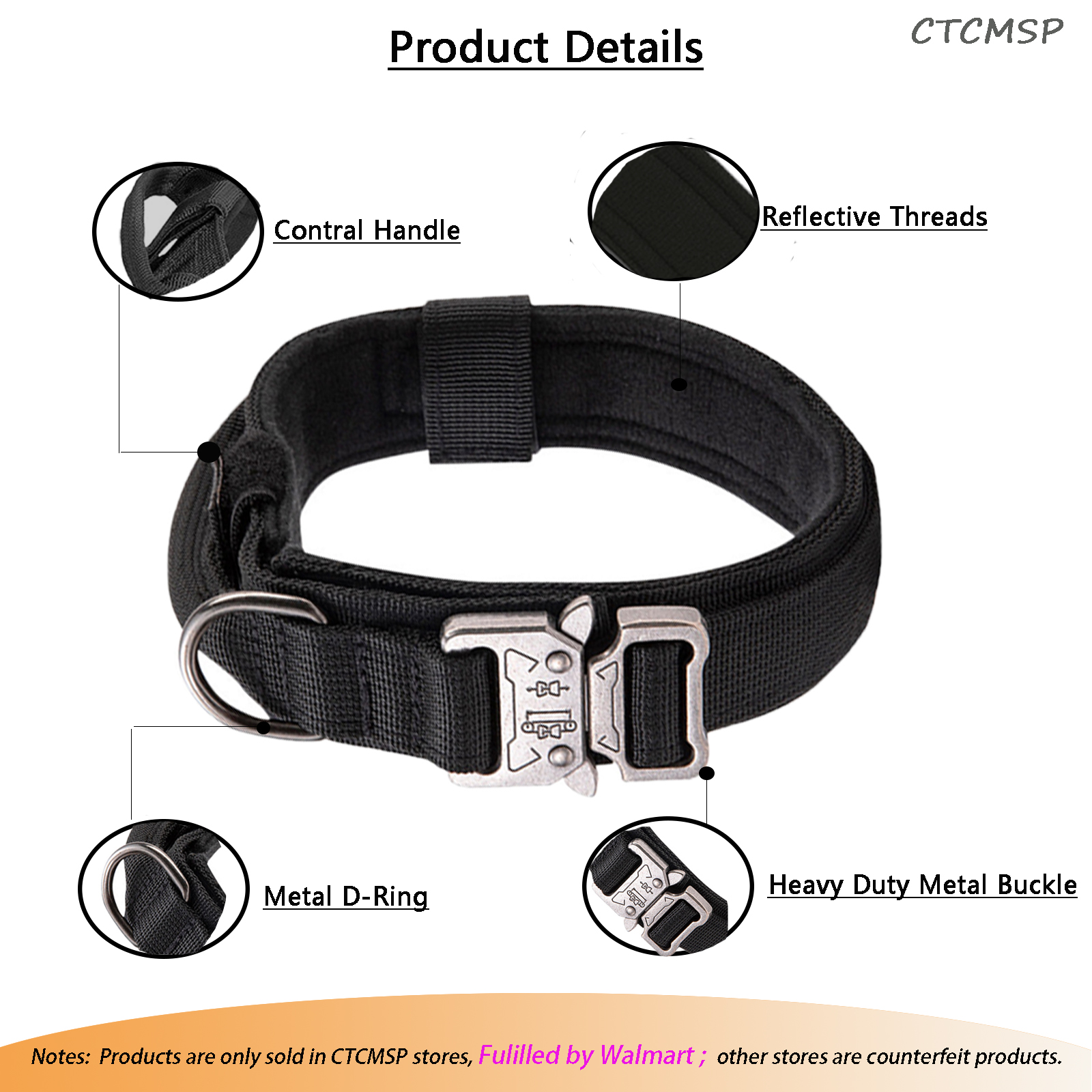 CTCMSP Adjustable Training Nylon Dog Collar photo 3