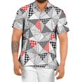 thumbnail image 1 of Camisas Para Hombre Manga Corta Camisas casuales para hombre Primavera floral Casual Verano Botón abajo Manga Playa Tropical Hombres Camisas (Black, L), 1 of 6