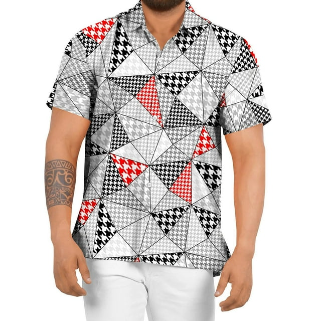 Camisas Para Hombre Manga Corta Camisas casuales para hombre Primavera floral Casual Verano Botón abajo Manga Playa Tropical Hombres Camisas (Black, L)