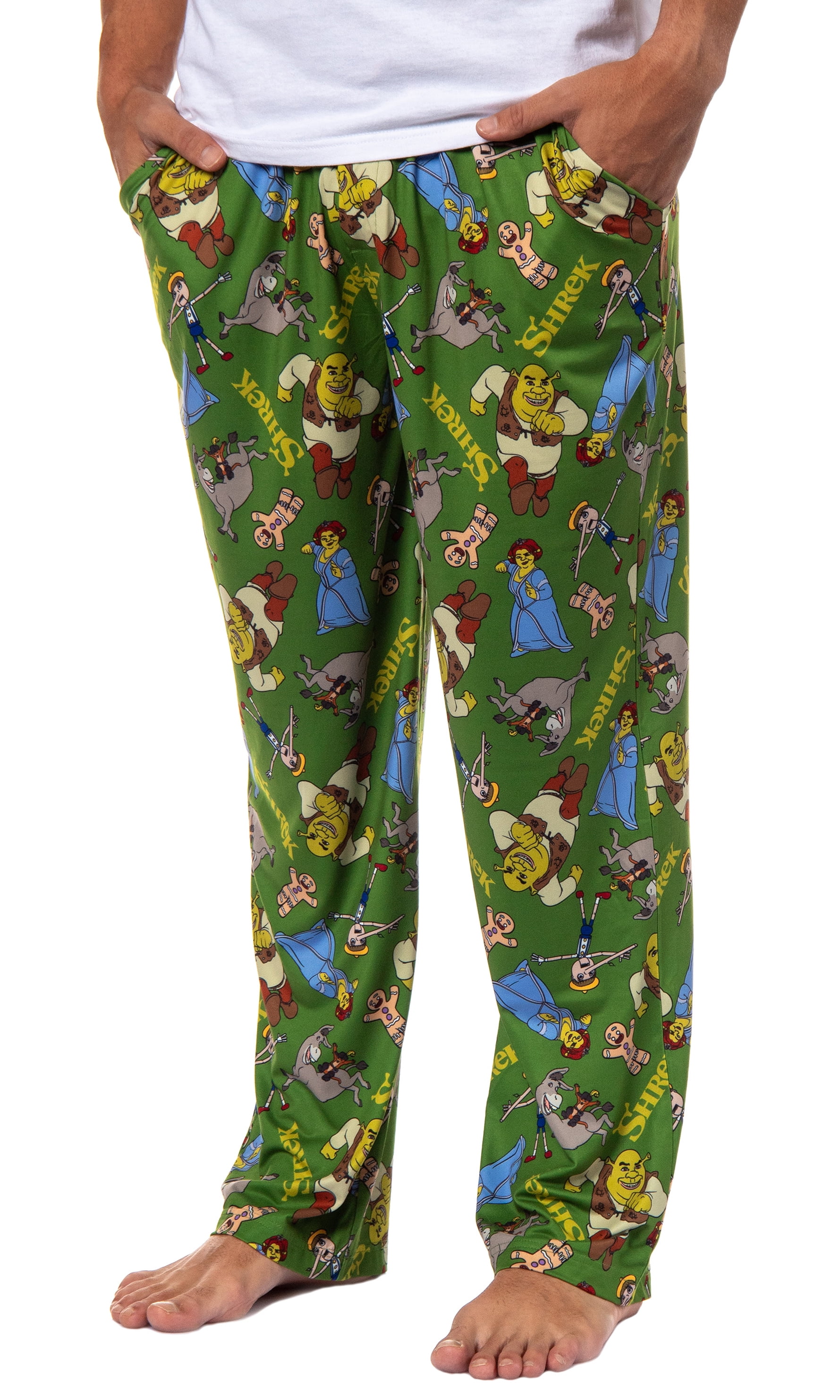 DreamWorks Shrek Adult Onesie Pajamas Men s Movie Film Costume Footless Sleep Union Suit Walmart