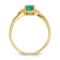 thumbnail image 2 of 10K Yellow Gold Ring Band with Stones (05) May Emerald Oval Green, Size 9, 2 of 5