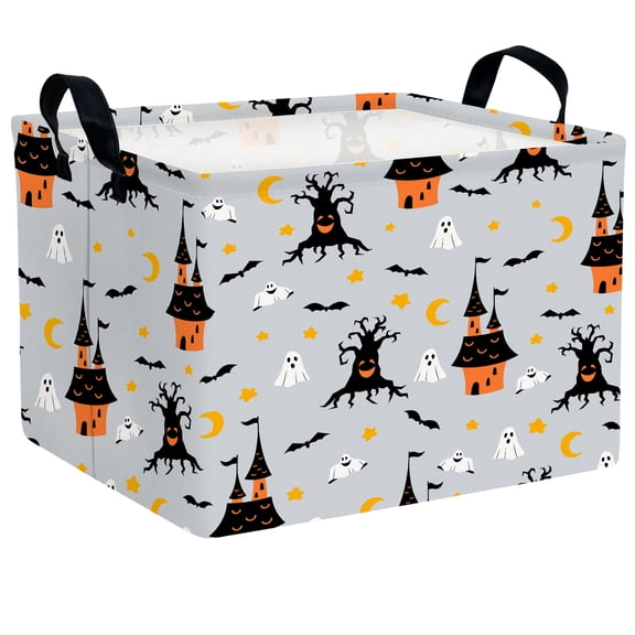 NIETEIN Large Halloween Candy Basket Kid & Baby Friendly Home & Party Decor (Black Castle Ghost Bat)