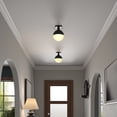 thumbnail image 3 of Evelyn&Zoe 9.75" Blackened Bronze Metal/Glass Semi Flush Mount, 3 of 5