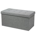 thumbnail image 1 of Patiojoy Grey 31.5" Storage Ottoman Fabric Foldable Toy Chest with Removable Storage Bin, 1 of 6