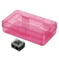 thumbnail image 2 of Meitianfacai Clear Pencil Box with Pencil Sharpener, Hard Plastic Pencil Case Large Capacity with Snap-tight Lid, Stackable Storage Organizer Stationery Case, Supplies (Pink), 2 of 7