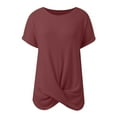 thumbnail image 6 of Casual Women's T Shirts For Everyday Wear Short Sleeve Knitted Tops Basic Solid Color Versatile For Pants Ideal For Spring And Summer Women Compression Long Sleeve Shirt Womens Solid T Shirts Casual, 6 of 6