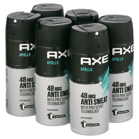 Axe Apollo Body Spray Deodorant For Men, 6 Pack, 150Ml