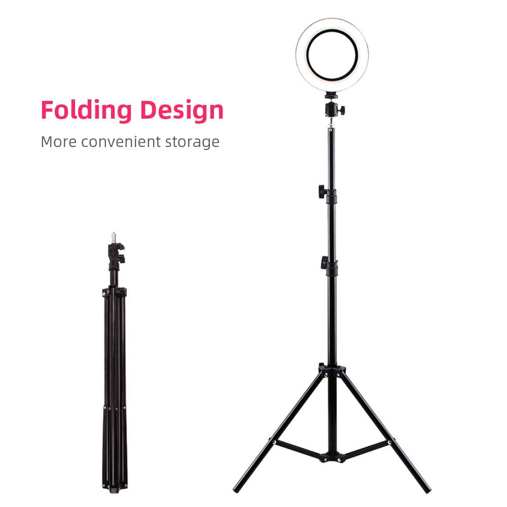 Ring Light Selfie (16 cm) with Tripod Stand 210cm & Cell Phone