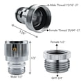 thumbnail image 4 of ZESE Quick Connect Sink Faucet Adapter, Shower/Garden Hose Connector, Chrome, 4 of 4