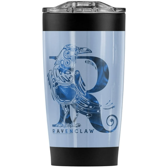 Harry Potter Ravenclaw R Logo Stainless Steel Tumbler 20 oz Coffee Travel Mug/Cup, Vacuum Insulated & Double Wall with Leakproof Sliding Lid | Great for Hot Drinks and Cold Beverages