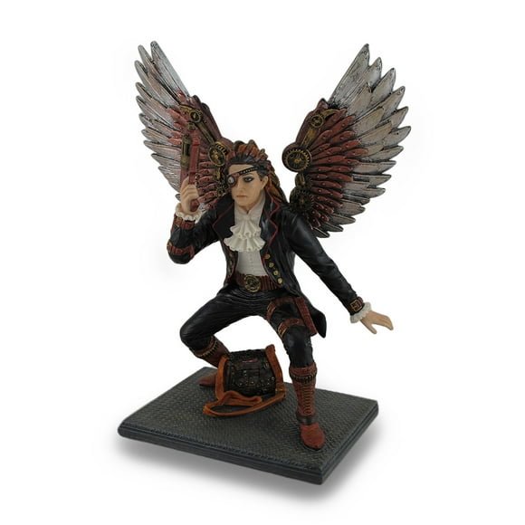 Hand Painted Steampunk Guardian Angel Statue / Figure