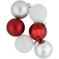 thumbnail image 5 of Northlight 72ct Red, Silver and White Shiny and Matte Glass Ball Christmas Ornaments 3.25-4", 5 of 7