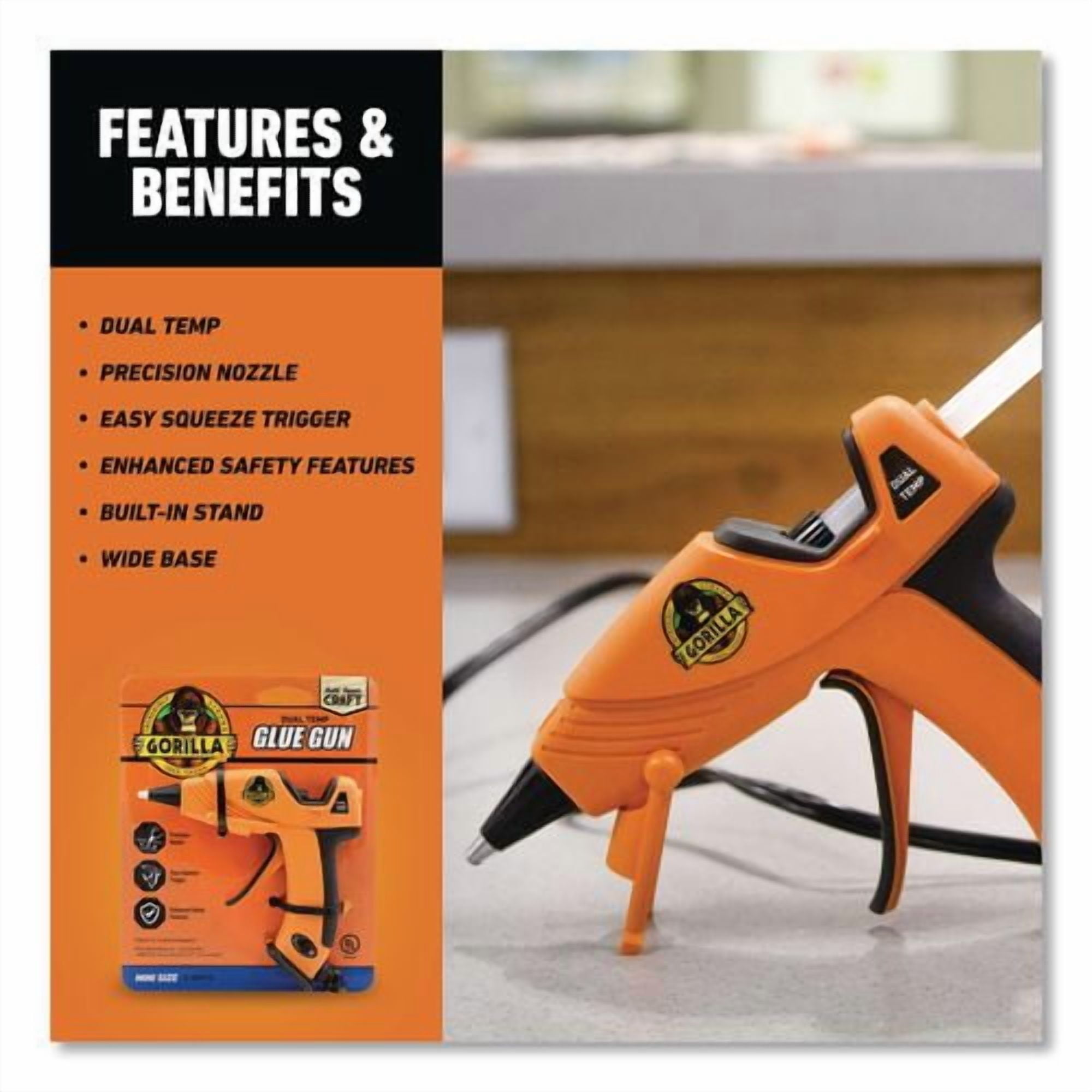 Dual Temp Mini Hot Glue Gun, Orange/Black | Bundle of 2