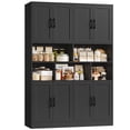 thumbnail image 5 of Homfa 8 Door Pantry Cabinet with Adjustable Shelves，71”H Storage Cabinet with Open Cubes for Kitchen, Dining Room, Black, 5 of 7