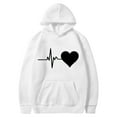 thumbnail image 4 of Dasayo Plus Size Hoodies for Women White Long Sleeve Drawstring Pocket Heart Prints Hoodies Womens Tops M, 4 of 4