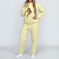 thumbnail image 2 of Rotm Jogging Suits for Women Two Piece Sets Lounge Sets for Women Sweatsuits Sweatpants Womens Oversized Sweatshirt Fall Outfits Light Yellow,2XL, 2 of 7