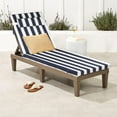 thumbnail image 4 of Geemuslly Outdoor Chaise Lounge Cushion 72x21 Inch With Headres - Waterproof Patio Chair Cushions Non-Slip with Ties, Fade Resistant for Pool Beach Garden Recliner,Navy blue & White Stripes,1Pcs, 4 of 8