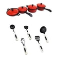 thumbnail image 3 of OULII 13Pcs Red Plastic Kitchen Toys Set for Kids Cookware Role Play Imagination Development Educational Toy, 3 of 7