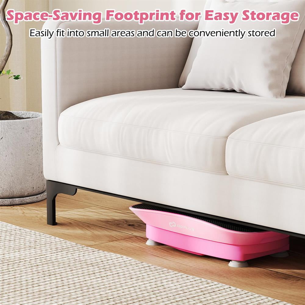 Choco Moon Vibration Plate Exercise Machine for Lymphatic Drainage and Weight Loss with 10 Speed Intensities, Indoor Fitness Equipment-Pink