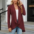 thumbnail image 5 of TAGOLD Womens Cardigans,Women's Fashion Solid Color Loose Fitting Long Sleeved Cardigan Jacket, 5 of 5