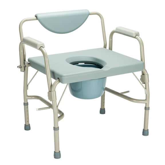 Winado Approved 550lbs Drop Arm Medical Beside Commode Chair,Homecare Toilet Bath Show Seat with Safety Steel Frame,Adjustable Height