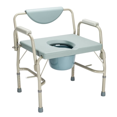 GoDecor Gray Adjustable Height Heavy Duty Drop Arm Medical Bedside Commode Chair,Homecare Toilet Seat with Safety Steel Frame